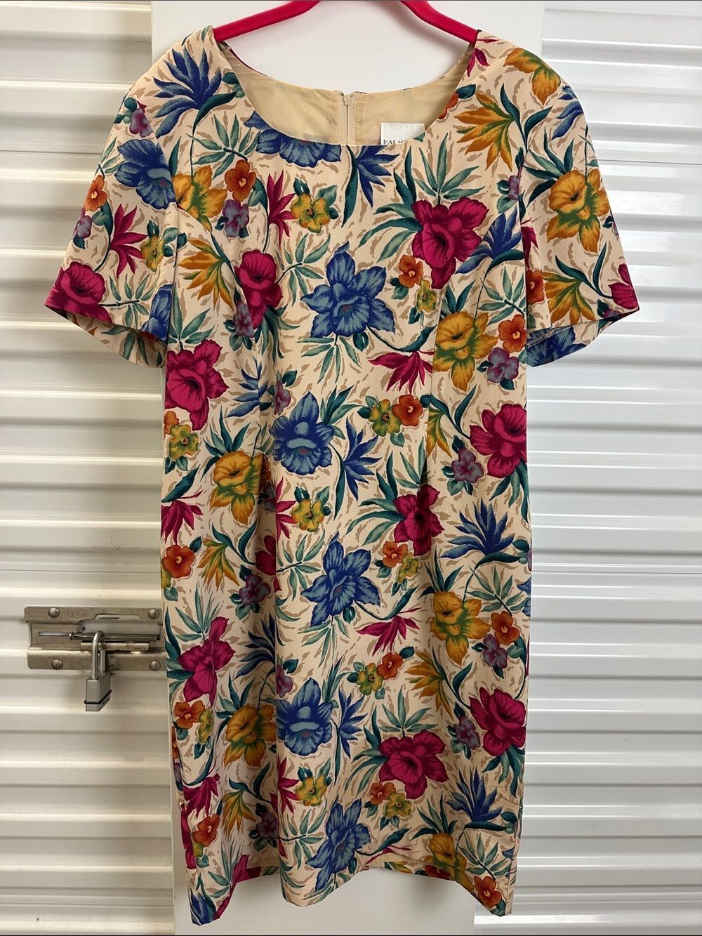 VINTAGE HALMODE PETITES Floral Short-Sleeve Shift Dress